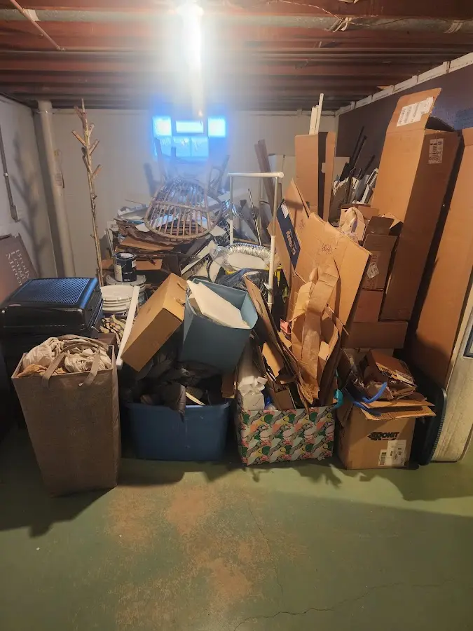 Roll-off dumpster container at job site for 2 Yard Dumpster Rental in Dayton